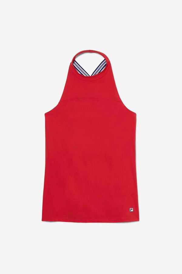 Fila Heritage Tennis Halter Women's Tank Top - Red,NZ 72-31654